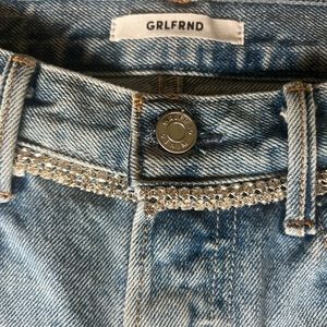 GRLFRND Karolina Jeans w/jewel waist detail Size 25 in Kick It Denim $258